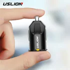 USLION Mini Dual USB Автомобильное зарядное устройство, 2 порта прикуривателя 12 в 2,1 А, быстрое автомобильное зарядное устройство, адаптер питания для мобильный телефон, планшет, GPS