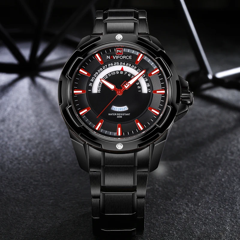 Naviforce Мужская Мода Роскошный лучший бренд Аналоговый Кварцевые часы Для мужчин