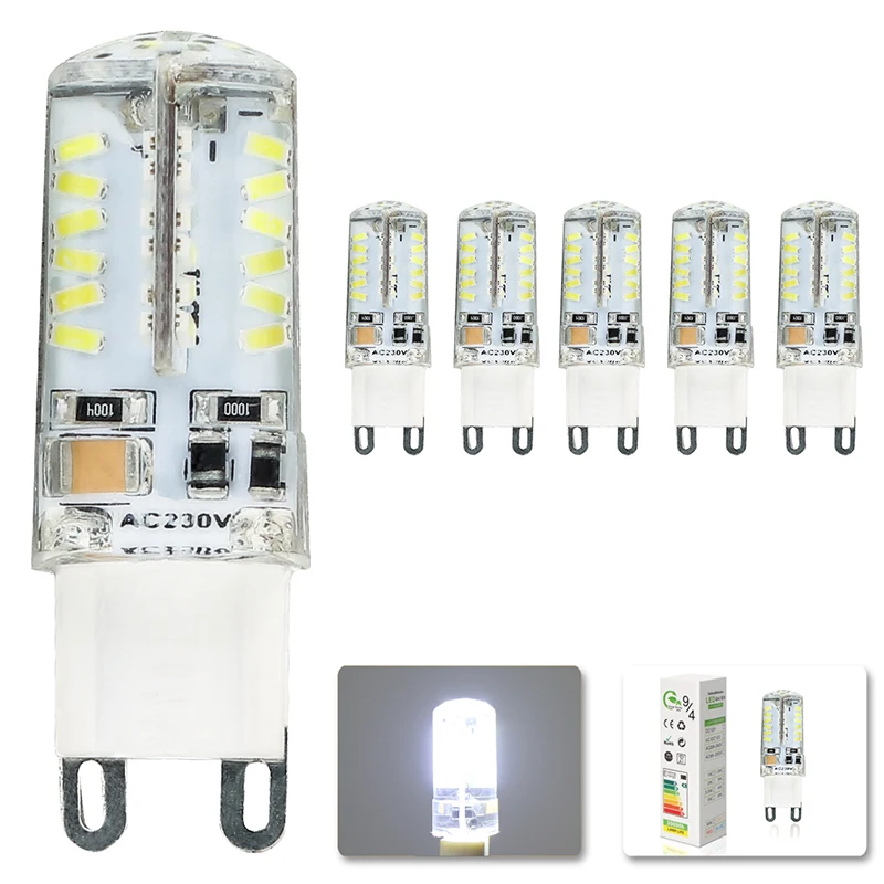5 шт. G9 Светодиодная лампа без мерцания AC110V 3014SMD Вт 350LM супер яркая Люстра Замена 30