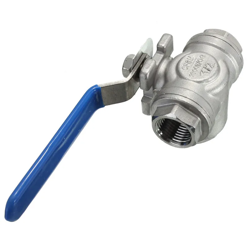 

1pc DN15 G1/2'' Female 3-Way L-Port 304 Stainless Steel Full Port Ball Valve Female Threaded Ball Valve For Oil Water Air