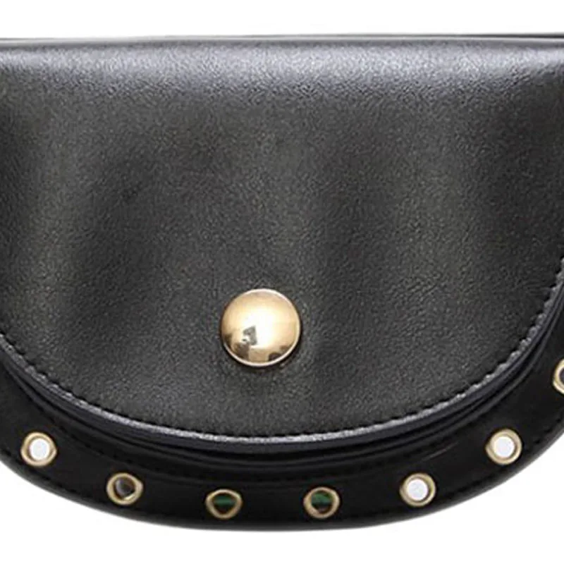 Fashion Women Waist Packs Soft Leather Fanny Bag Pack Summer Girl Rivet Belt Bags High Quality Female Shoulder Bag(Black) | Багаж и сумки
