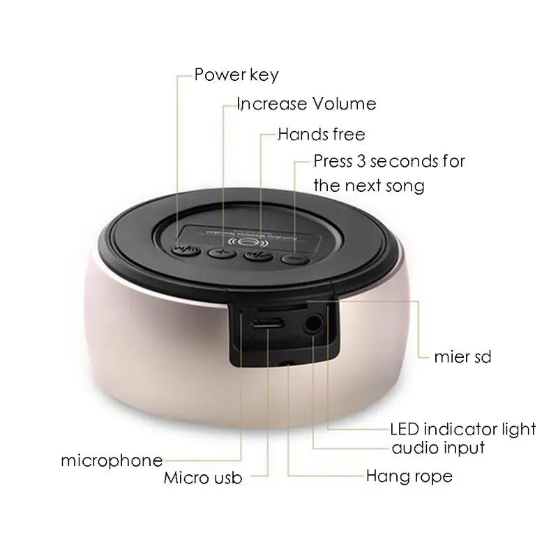 Беспроводная мини колонка Bluetooth hi fi стереозвук тяжелые басы сабвуфер домашний
