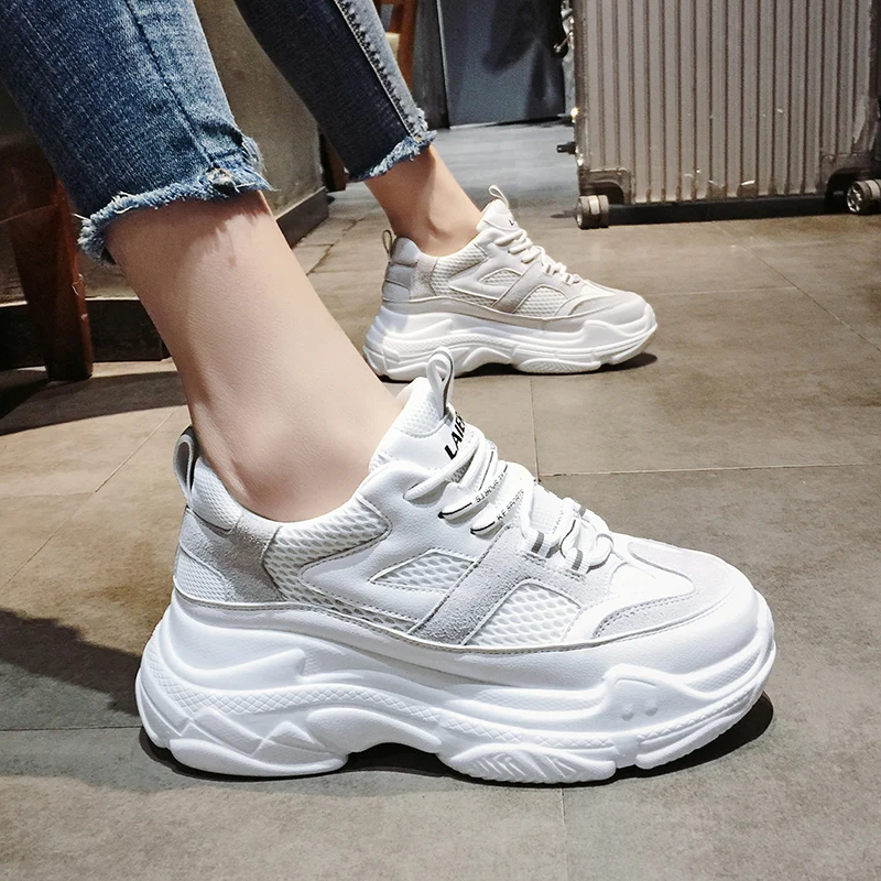Женские сандалии на платформе дышащие кроссовки для прогулок Tenis Feminino лето