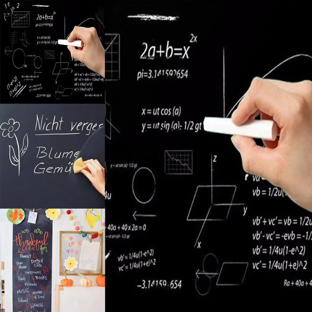 ПВХ черная клеящаяся доска наклейки съемные граффити выше 3 лет квадратная