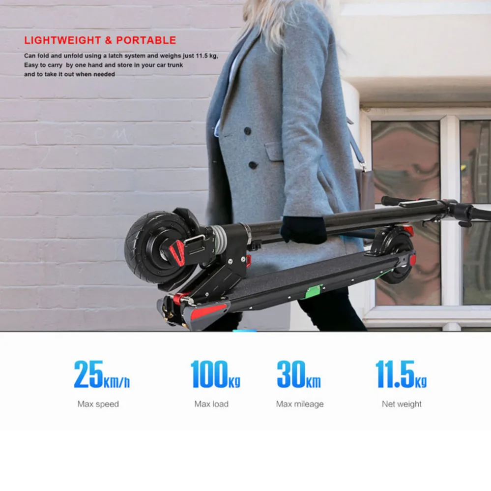 Два двигателя 2018 Новый углеродное волокно складной электрический скутер