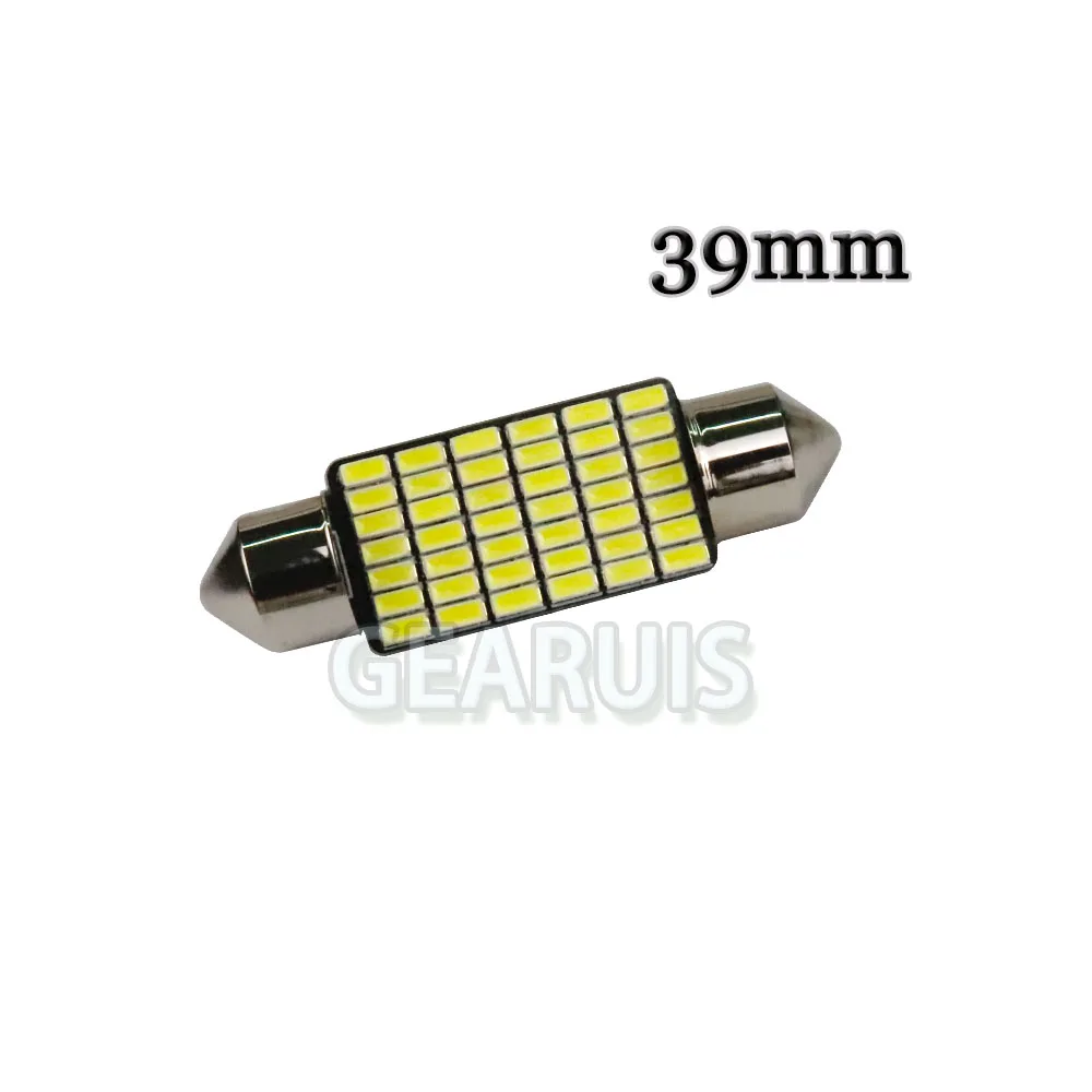 100 шт. гирлянда 31 мм 36 39 42 Светодиодная лампа C5W C10W 28 35 49 SMD 3014 сверхъяркая
