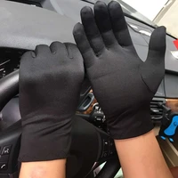 spring summer spandex gloves women men black white etiquette short gloves thin sports driving sun protection five fingers gloves