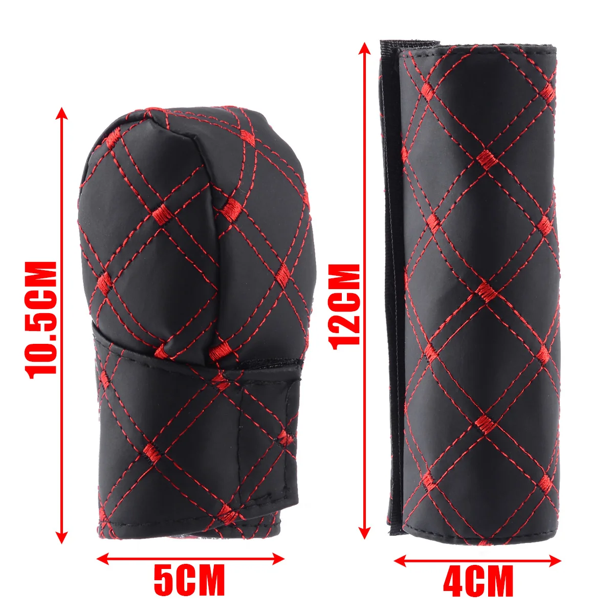 Universal 2Pcs/set Red Car Faux Leather Gear Shift Knob Hand Brake Cover Sleeves Hot Sales | Автомобили и мотоциклы