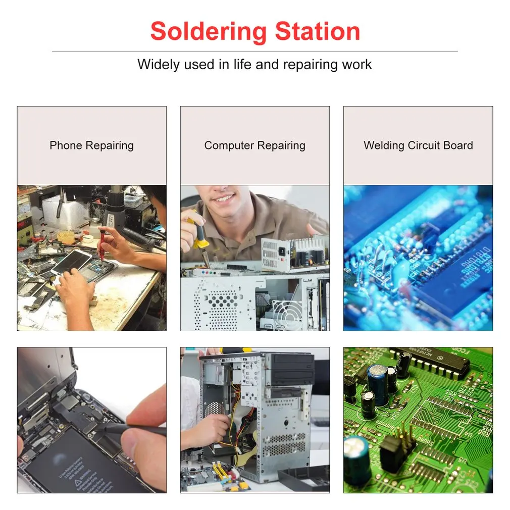 50W Electric Iron Soldering Station Solder SMD Welder Welding Tool Adjustable Temperature Rework Phone Tablet Repairing | Инструменты
