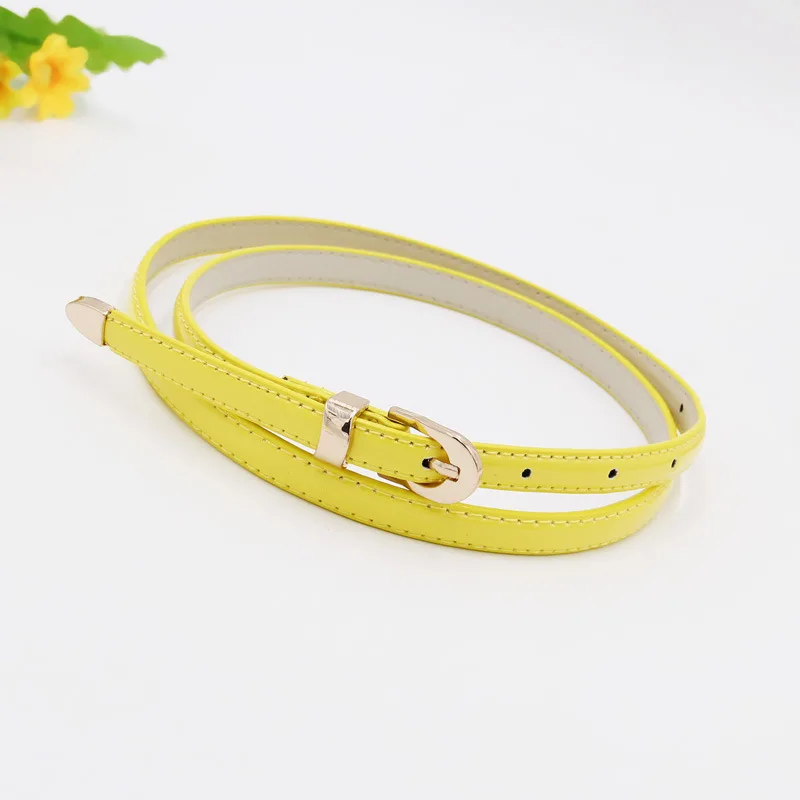 

Sale 1PC Candy Solid Color Fashion Waist Belt Newest Thin Dress Ladies Women PU Leather Belts