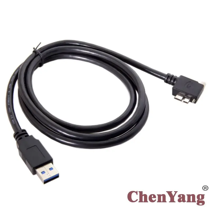 

CYSM USB 3.0 to 90 Degree Left Angled Micro USB Screw Mount Data Cable 1.2m for Industrial Camera