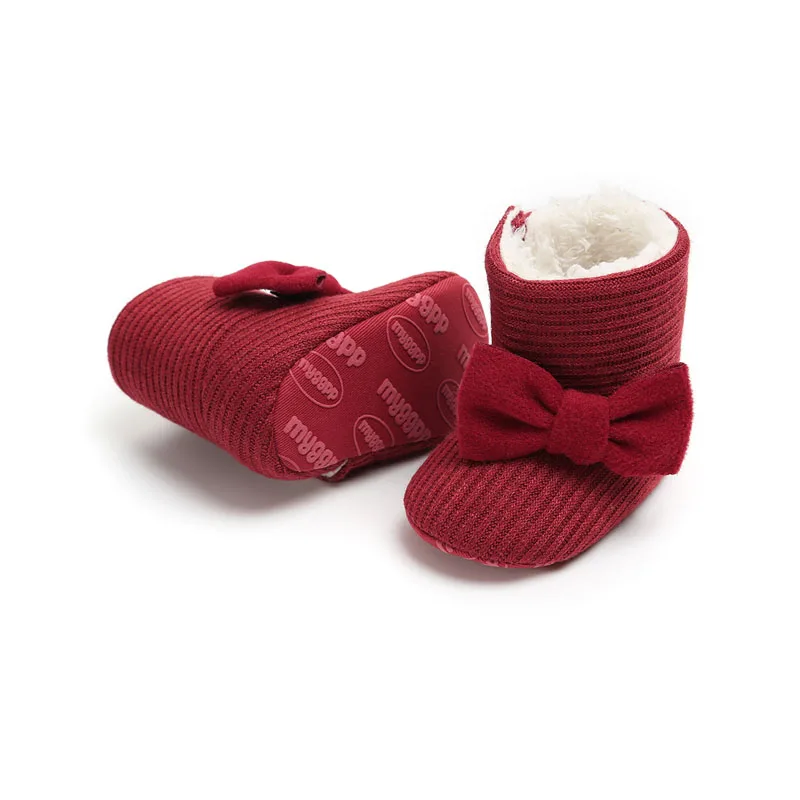 WONBO beb&eacute; en primer lugar los caminantes zapatos de beb&eacute; mariposa nudo zapatos de beb&eacute; zapatos de invierno mantener caliente-4