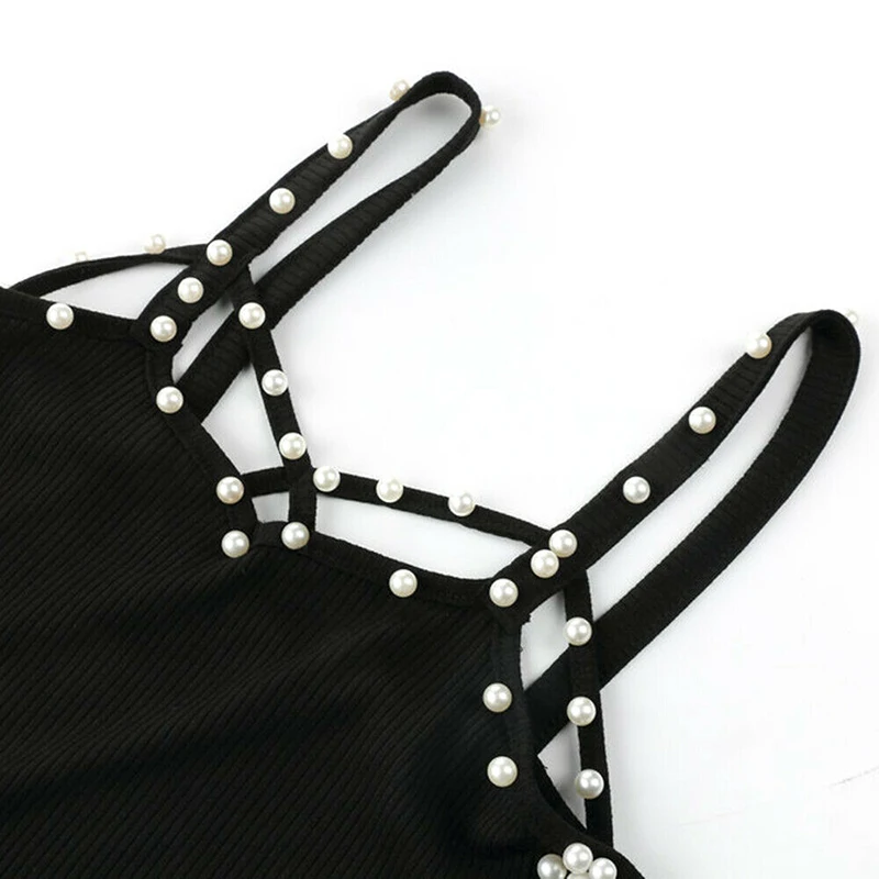 Женская элегантная рубашка с бусинами и жемчужинами женский жилет на бретельках