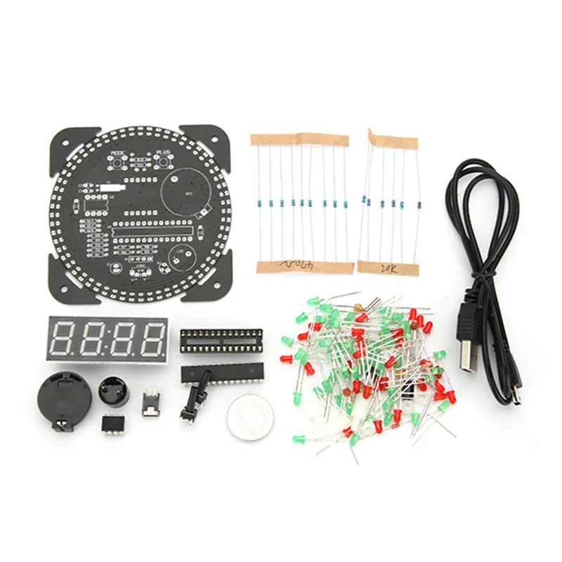 Горячая Распродажа обновленный DIY светильник DS1302 вращающийся светодиодный