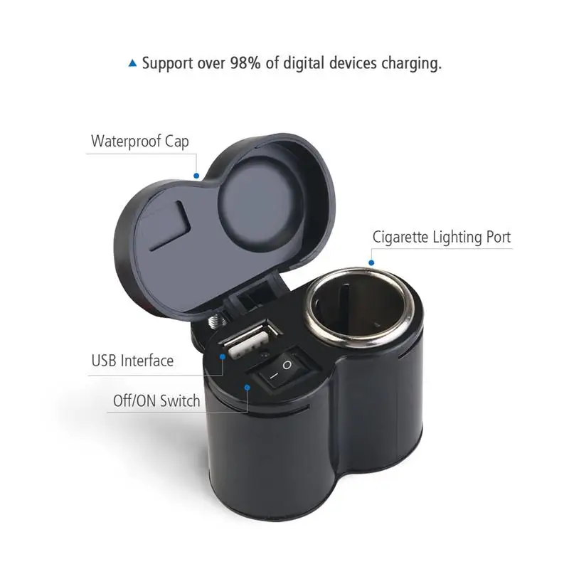 VORCOOL 12 24V мотоцикл USB порт питания прикуриватель зарядное устройство для