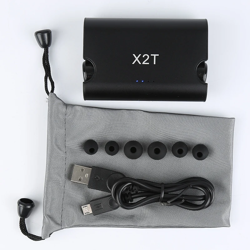 X2T новые настоящие беспроводные наушники Близнецы Bluetooth гарнитура стерео с 1500 мАч