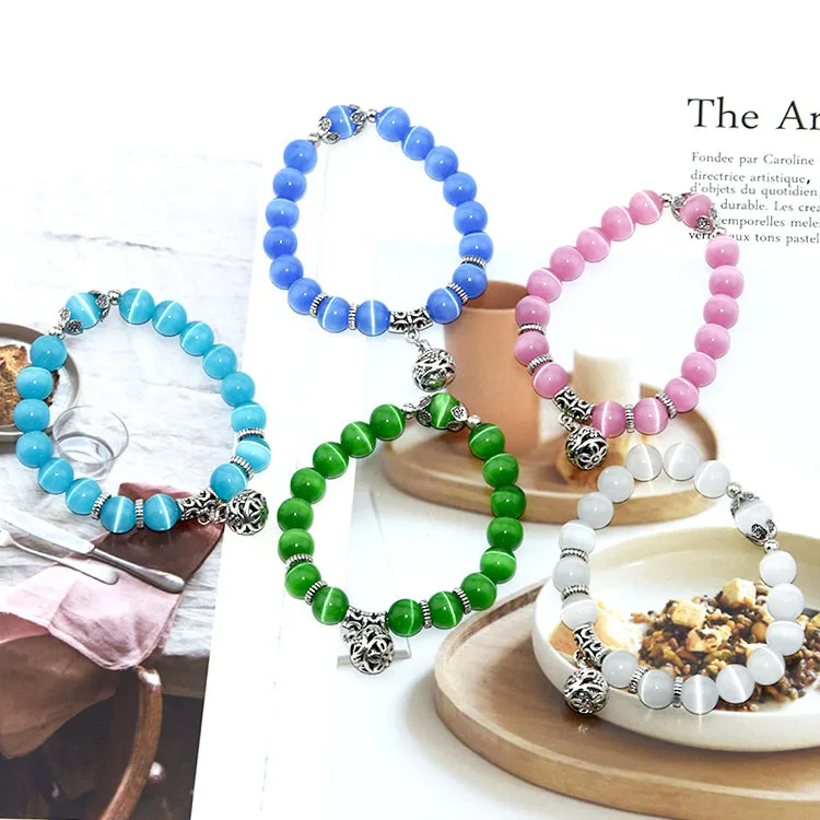 Natural Crystal Opal Beaded Bracelet single lap transshipment ball retro women's hand jewelry wholesale | Украшения и