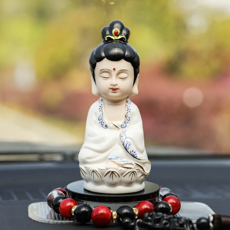 Декоративное украшение для автомобиля Avalokitesvara Bodhisattva керамическое статуя Будды
