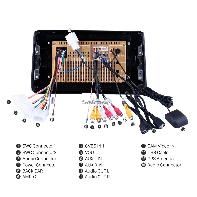 Автомобильный мультимедийный плеер Seicane Android 8 1 10 дюйма 2Din GPS навигация Mirror Link USB