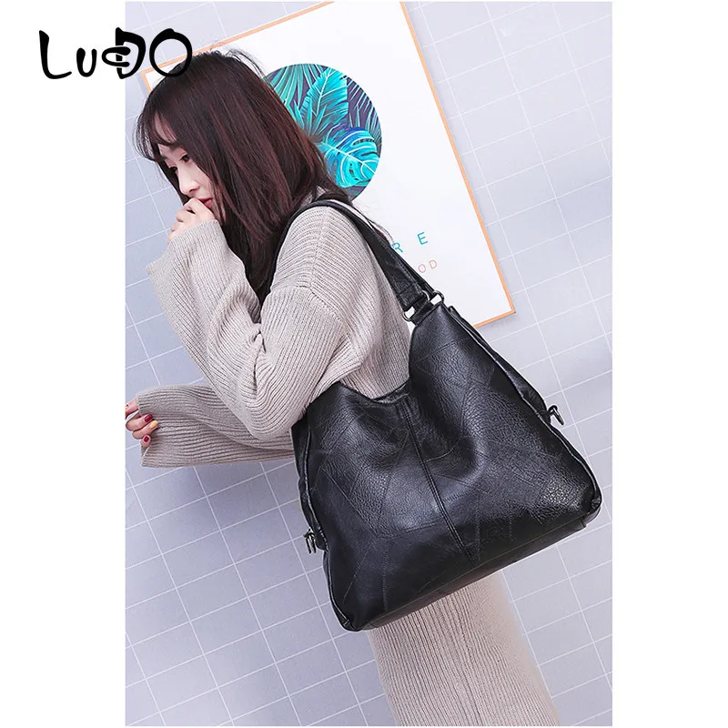 

LUCDO Vintage Women Handbags Designer Fashion Luxury Brand Women Shoulder Bags Female Top-handle Bags sac a main Ladies Tote Bag