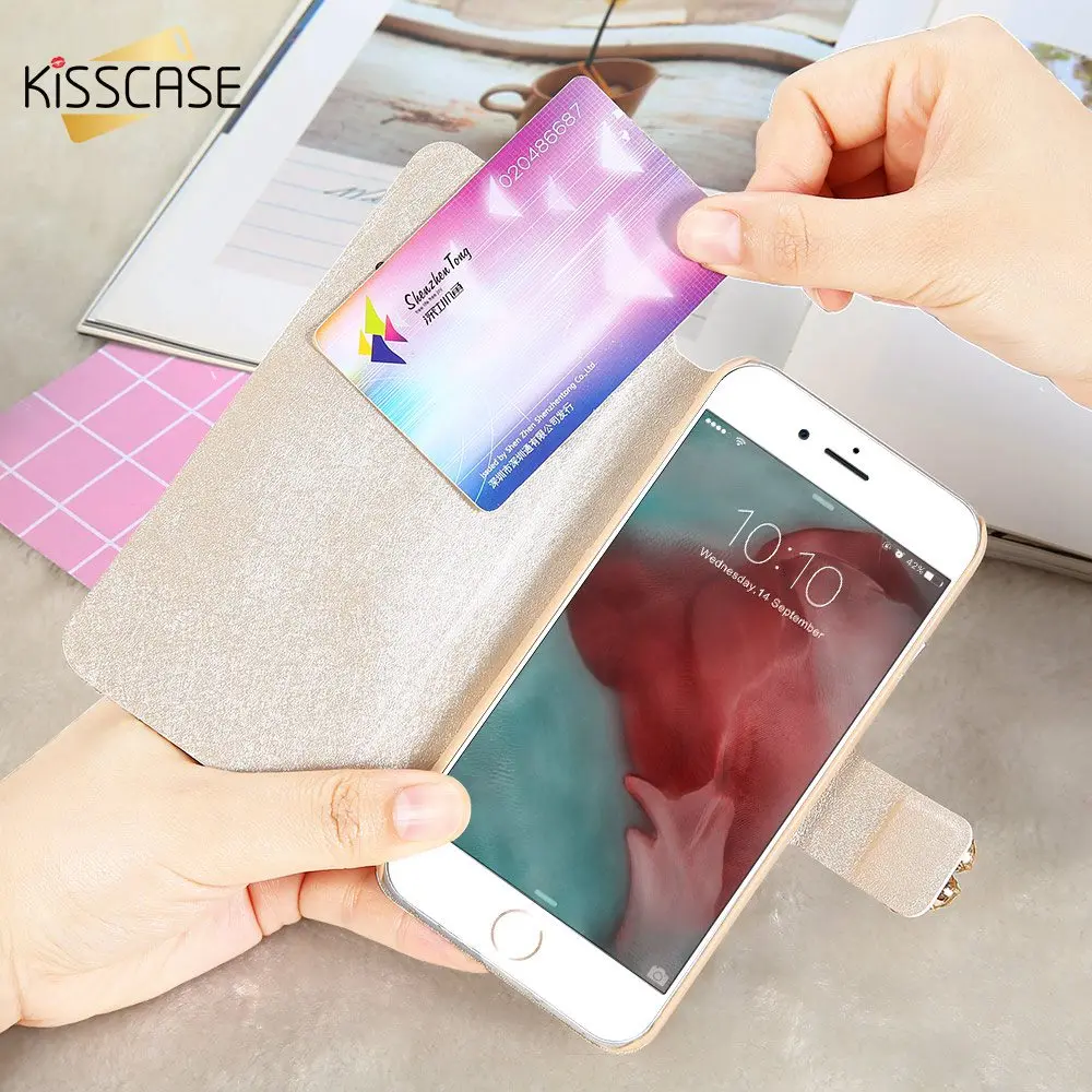 Kisscase флип Чехлы кожаный чехол для Samsung Galaxy S6 S7 Edge Plus S4 S5 Примечание 5 задней панели