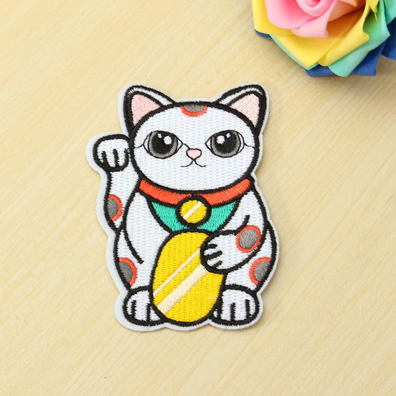 1 шт. приклеиваемая нашивка Lucky Cat для джинсов курток Женская милая одежды ткани