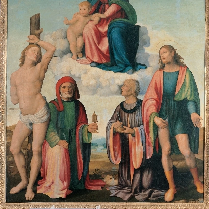 Плакат с изображением Мадонны и святых (24x36)|Таблички знаки| |