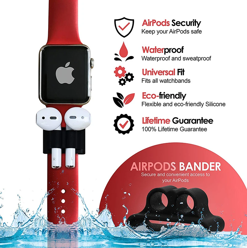 Гарнитура для Apple iWatch аксессуары AirPods силиконовые держатели беспроводных