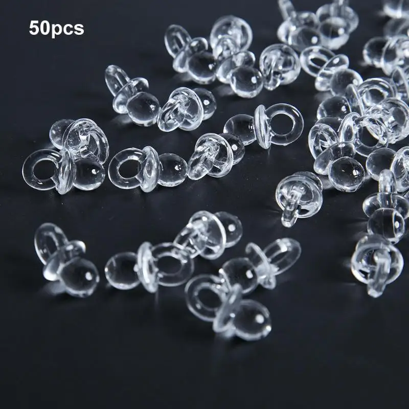 

50pcs Mini Plastic Pacifiers Nipple Acrylic Baby Shower Favor Pacifier Girl Boy Decor Birthday Party Gift Baby pacifier clips
