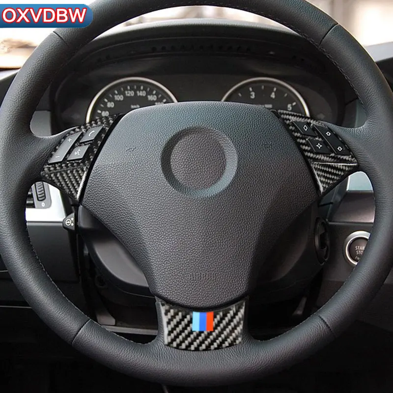 Кнопки для руля из углеродного волокна 3D стикер автомобиля M полоса эмблема bmw e60