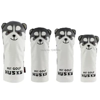 golf club headcover lovely husky golf driver head cover cartoon animal 1 3 5 7 woods pu leather headcover dustproof covers