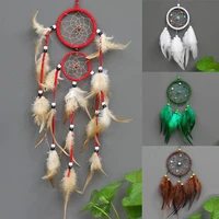 vintage circular dreamcatchers retro feather decoration for car wall hanging dream catcher popular 1pc home decoration feathers