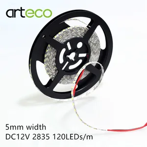 Светодиодная лента 2835, узкая лента 120 светодиодов на метр, 12 В постоянного тока, 5 мм, не Водонепроницаемая IP20, Светодиодная лента 2835, белыйтеплый белыйсинийкрасныйзеленый