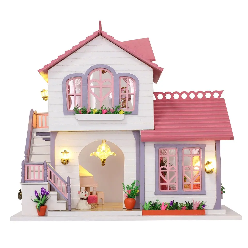 Миниатюрный Кукольный домик Набор DIY ручной работы деревянный кукольный модель с