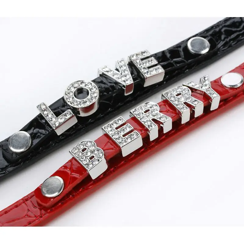 

Cat Collar Name Rhinestone Personalized Bling Bling Charm Dog Collars Clothes Shih Tzu Croc Dog Cat Pet Personalized Collar E