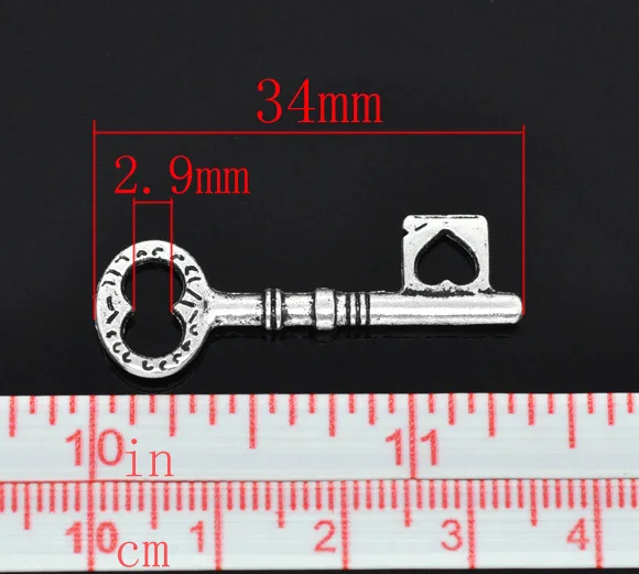 DoreenBeads 30 Серебряный цвет брелок Подвеска на ключи 34x12 мм (B14073) Иу | Украшения и