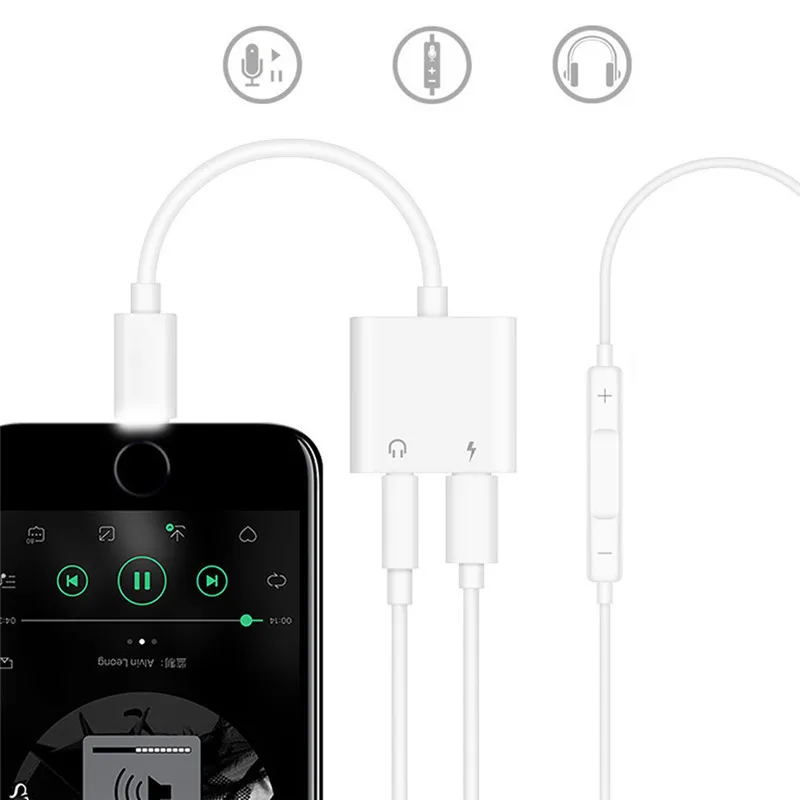 LISM 2 в 1 аудио адаптер Ios 12.1.4 для iPhone 7 8 Plus X до 3 5 мм наушников Наушники Jack Aux зарядный