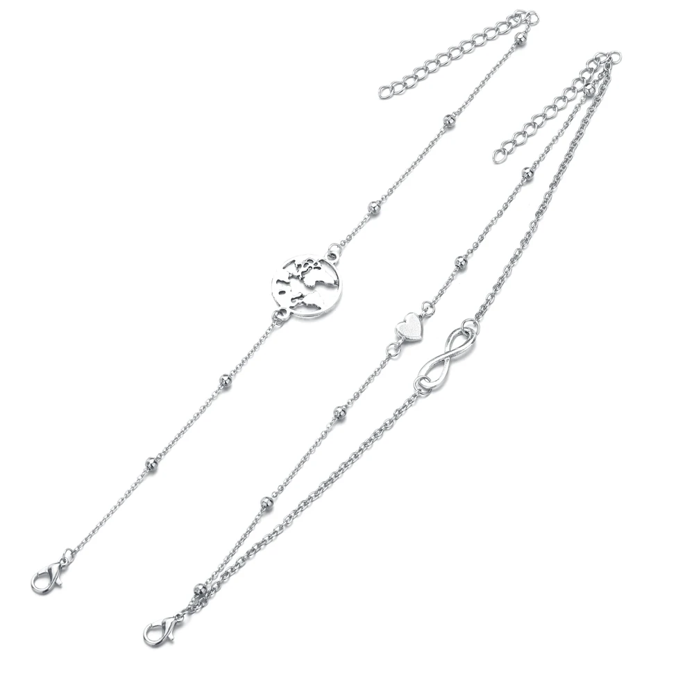 Богемные бусы браслет на щиколотке для женщин цепочка ног Круглый с кисточками