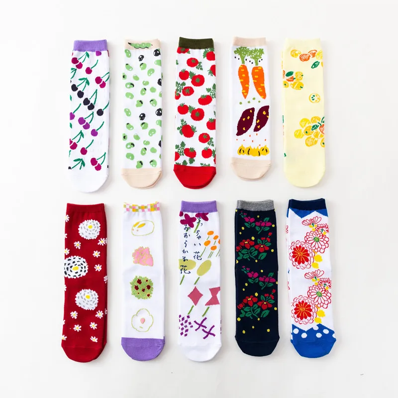

PEONFLY женские носки японские хлопковые цветные детские носки с персонажами из мультфильмов одежда для сна с милыми и забавными счастье кавай...