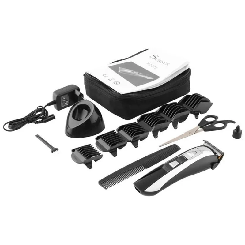 SURKER HC 575 перезаряжаемый бесшумный электрический триммер для волос светодиодный