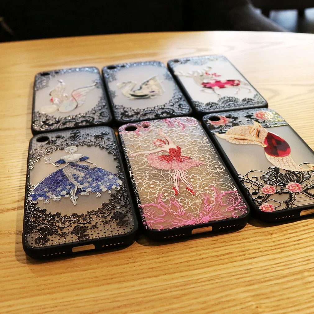 Case For Iphone 7 8 X Plus 6 6S Brand Luxury Girls Flower Cover 3D Plastic Ultra Thin Hard PC Protective Butterfly |