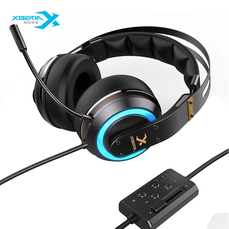 XIBERIA T19 игровые usb наушники с микрофоном 7 1 Surround Sound стерео светящиеся HiFi 3D surround