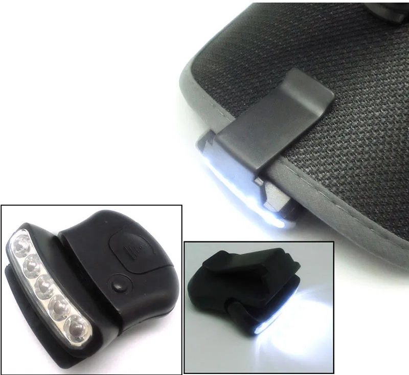 

5 LED бейсбольная кепка для ночного велоспорта, для пешего туризма, для ремонта автомобиля, уличная Налобная фара, лампа на шапку, на зажиме, ла...