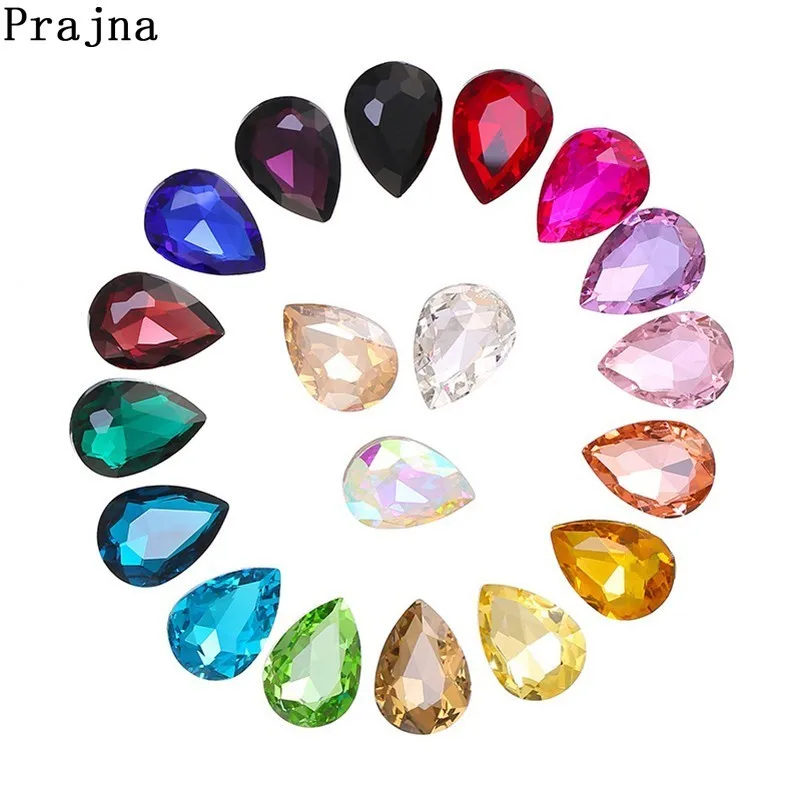 Стразы из стекла Prajna стразы на плоской подошве разноцветные для рукоделия