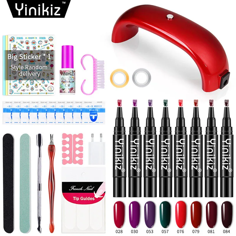 Yinikiz UV набор гелей для ногтей гель One Step Polsih ручка светодиодная УФ лампа