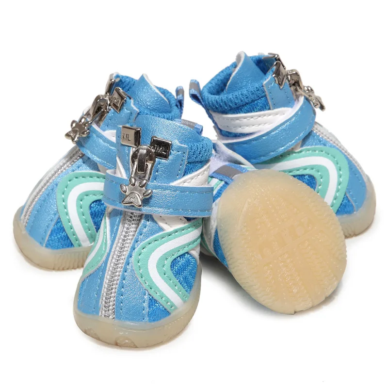 4 шт. ботинки для собак чихуахуа плюшевые ботиночки дышащая сетка обувь домашних