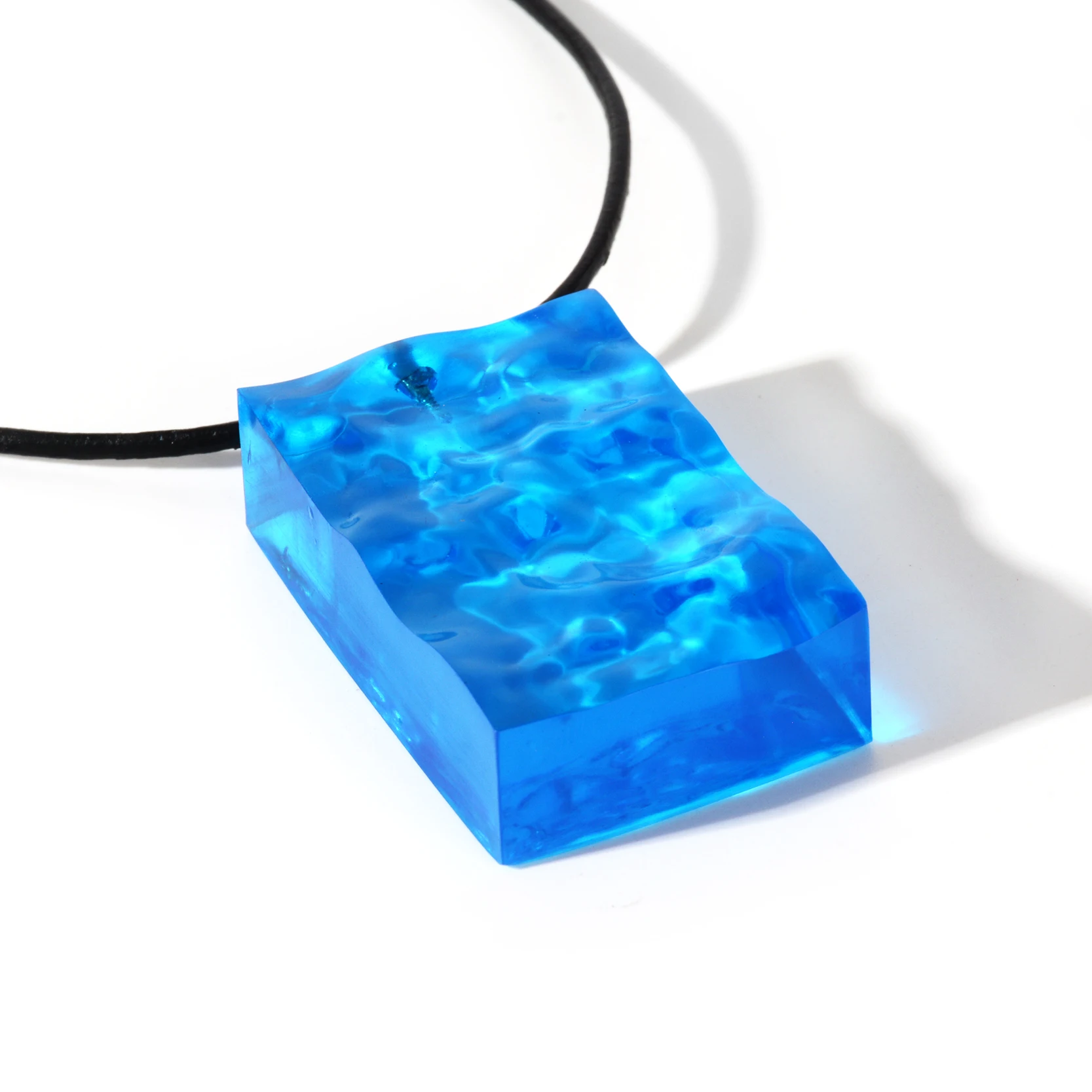 Boho Geometric Resin Sea Pendant Black Leather Rope Chain Necklace Ocean Beach Fashion Jewelry Men Women Birthday Gifts | Украшения и