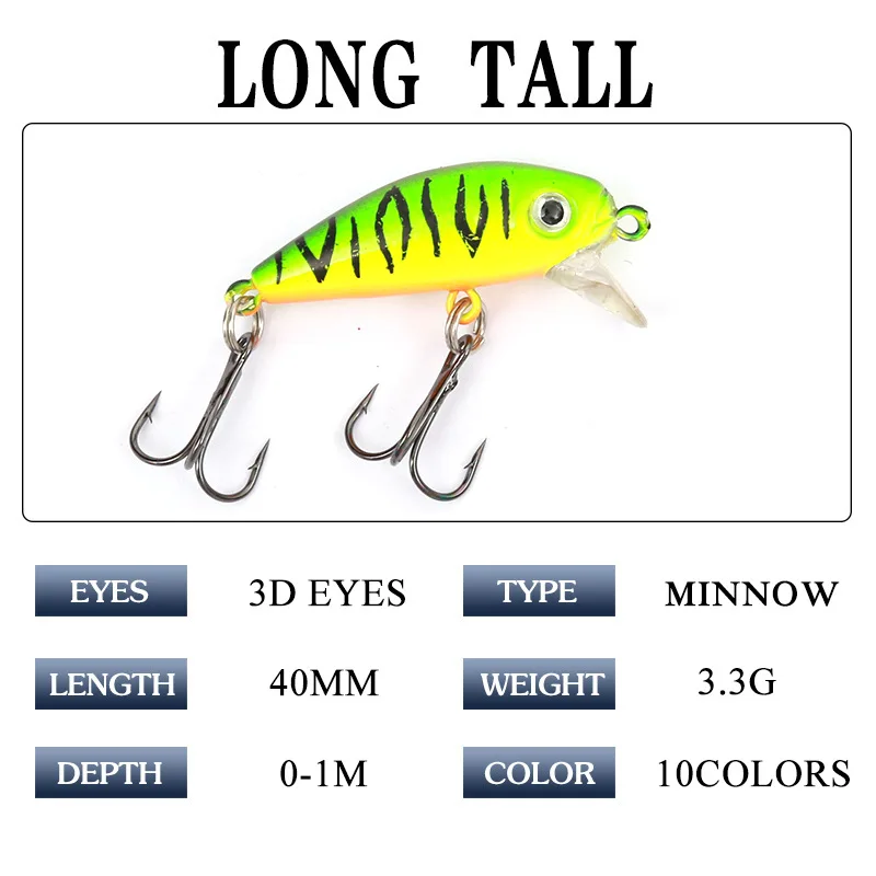 10pcs 4g 3.5cm fishing lures hard bait tackle artificial mini lure crankbait isca de pesca wobblers swim | Спорт и развлечения