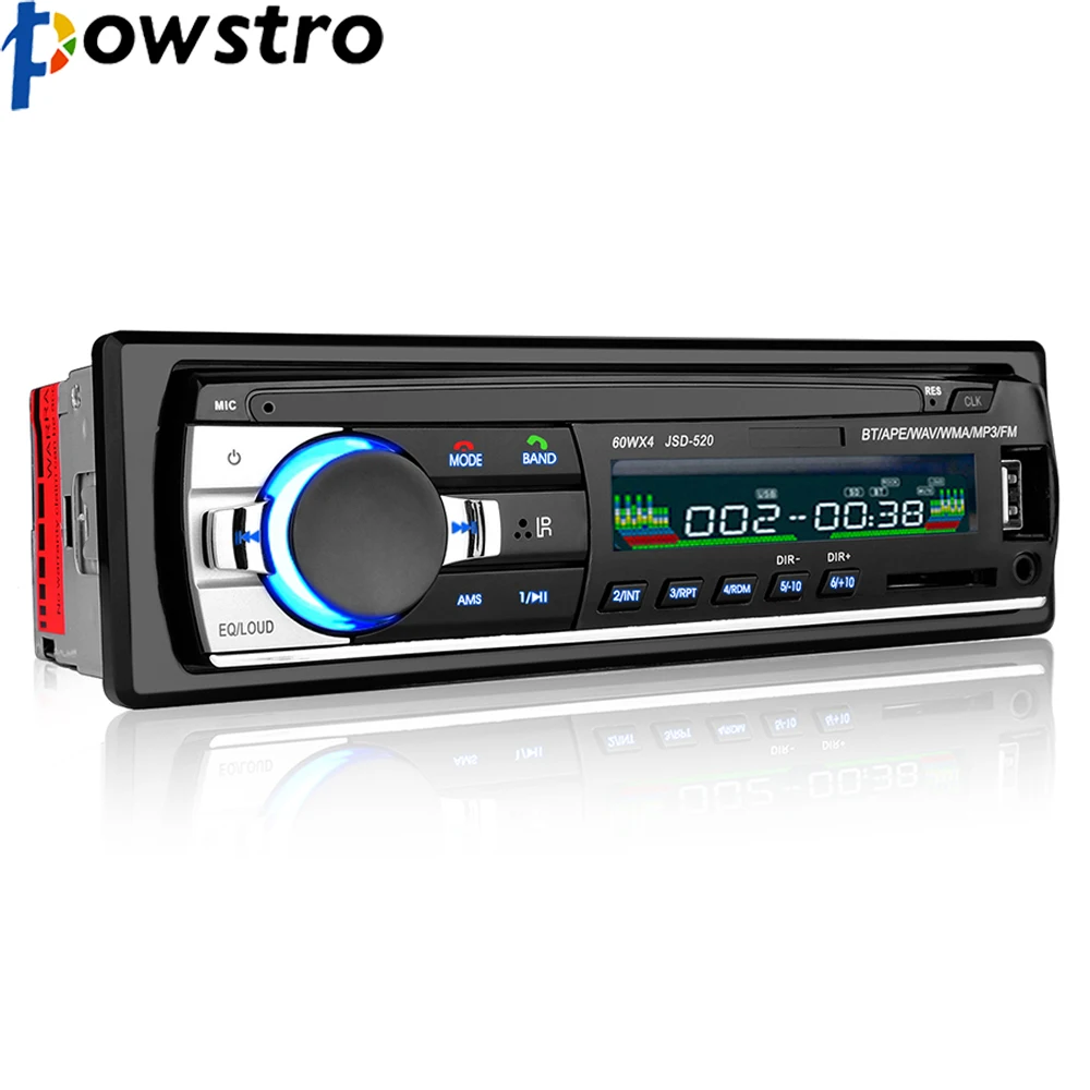 Powstro Bluetooth стерео аудио в-тире FM MP3 радио плеер с AUX-IN SD USB DC 12V MMC WMA для автомобиля |