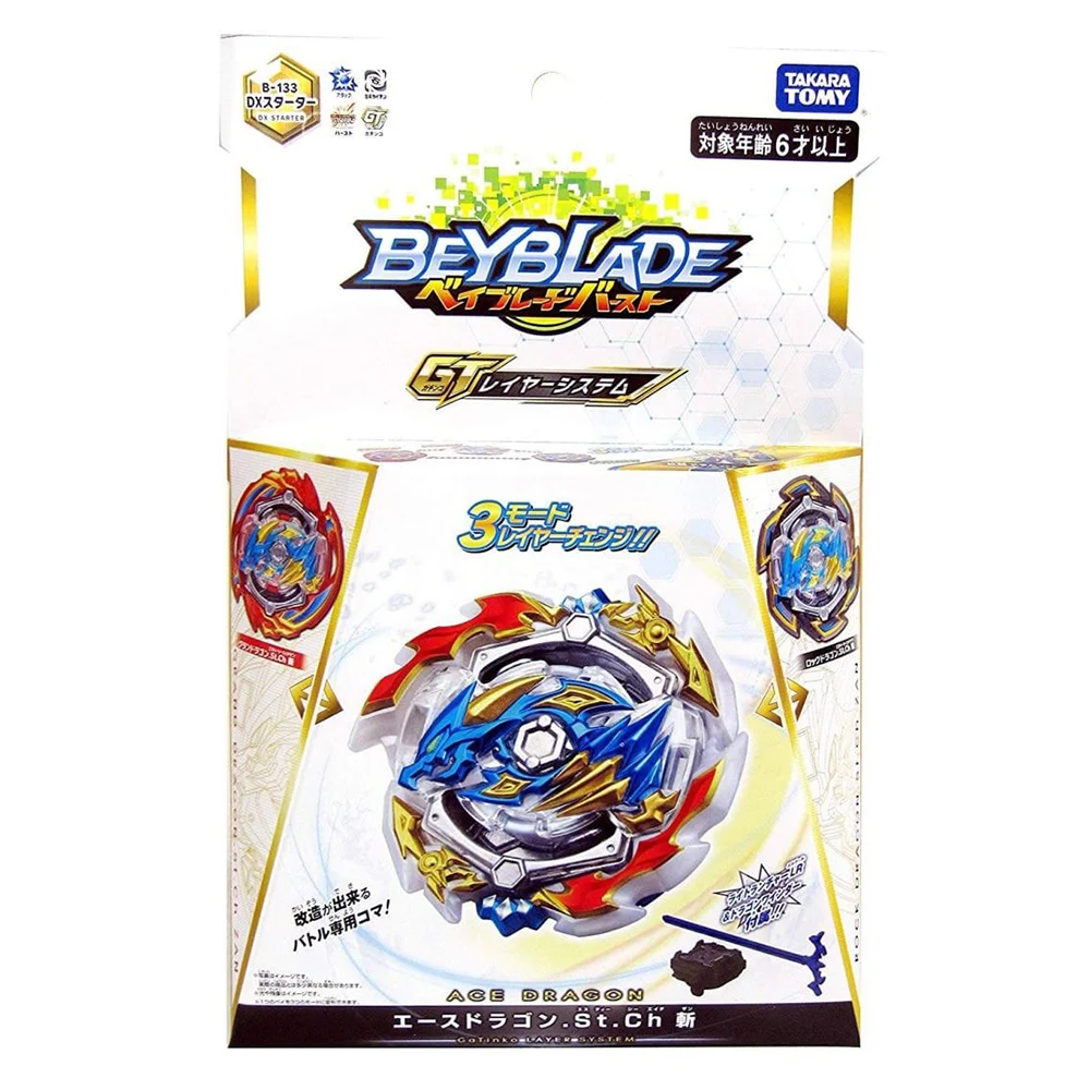 Takaratomy Beybladeburst B-133 B-134 Ace Dragon ST CH Bey Bay Burst с пусковым устройством гироскоп игрушки для